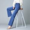 Calça Jeans Fina Feminina Primavera e Outono Cintura Alta Reta Arrastada Calça Larga Calça Grande Tamanho Grande Calça Solta