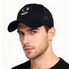 Smiley Face Embroidered Sun Protection Baseball Cap, Outdoor Running Mesh Visor Hat