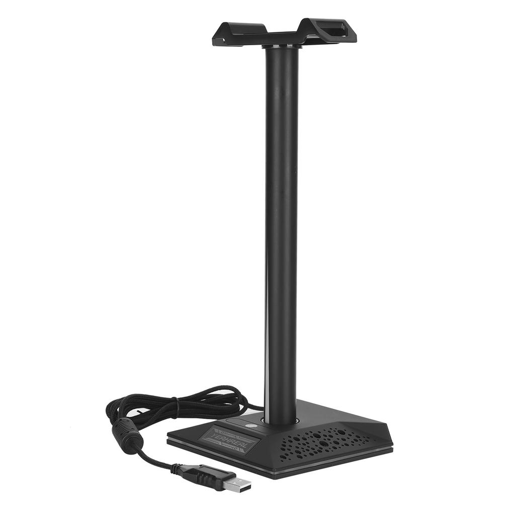 Light Effect Touch Headset Bracket Dimming RGB with Dual USB Interface 3.5mm Audio