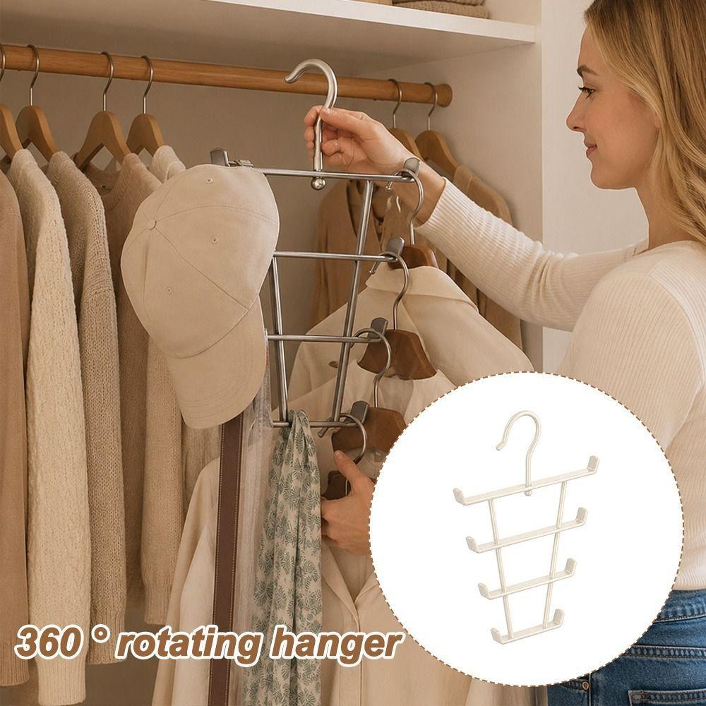 360 Rotating Clothes Hanger Rack Space Saving Wardrobe Storage Rack Home Organizer