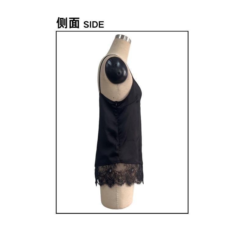 V Neck Irregular Lace Spliced Loose Camisole Tank Top