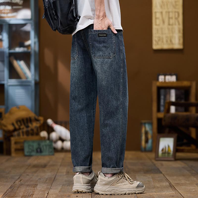 Jeans Men's Spring Straight Jeans Men's Spring Harem Pants Men's Middle High Waist Jeans Men's Spring
