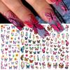 Purple Petals Nail Stickers Blossom Pink Nail Tips Decoration New Creative Decals  Nail Art