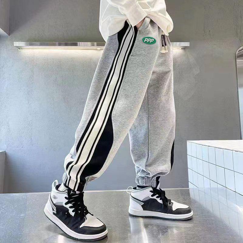 

Весенне-осенние детские повседневные спортивные брюки для мальчиков, тонкие флисовые брюки-джоггеры для детей, свободные спортивные штаны, одежда для подростков 100