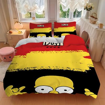 3Pcs Simpsons Duff Beer Advertisement Bedding Sets For All Sizes New 3D Printed Bed Cover Comforter Duvet Cover Pillowcase Bedroom Decoration
