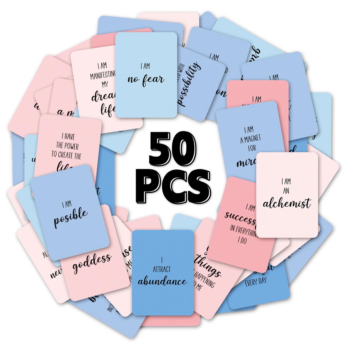 

50 шт. Карточки с аффирмациями для женщин, Ежедневные позитивные цитаты, Мотивационные карточки для самоподдержки для ментального благополучия, Идея для подарка