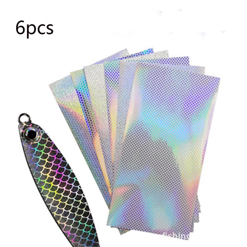 

6 Colors Holographic Adhesive Film Change Color Sticker Fishing Lure Flash Tape Fly Tying Material
