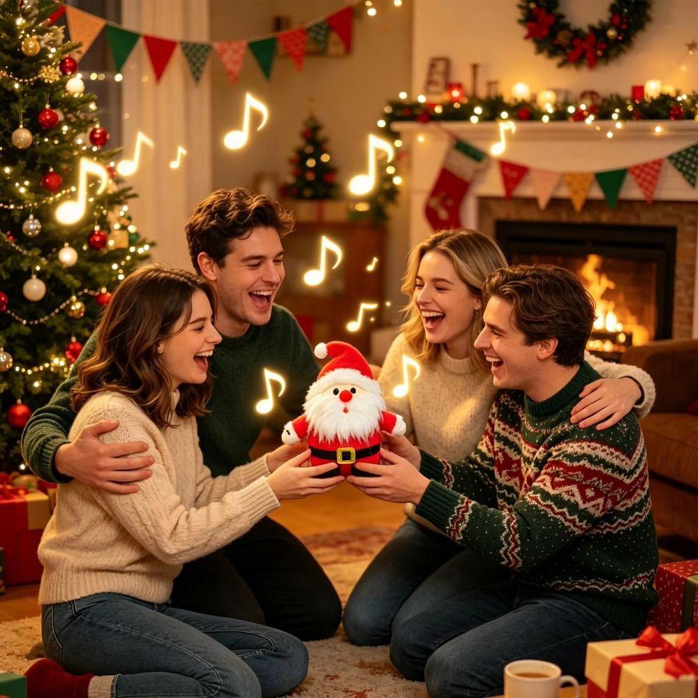 Soft Plush Material Interactive Stuffed Doll Christmas Sensory Play Toy  Home Ornaments
