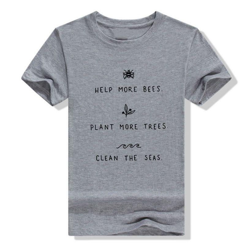 Premium Quality Help More Bees Plant More Trees Clean The Seas T-shirt For Eco-warriors