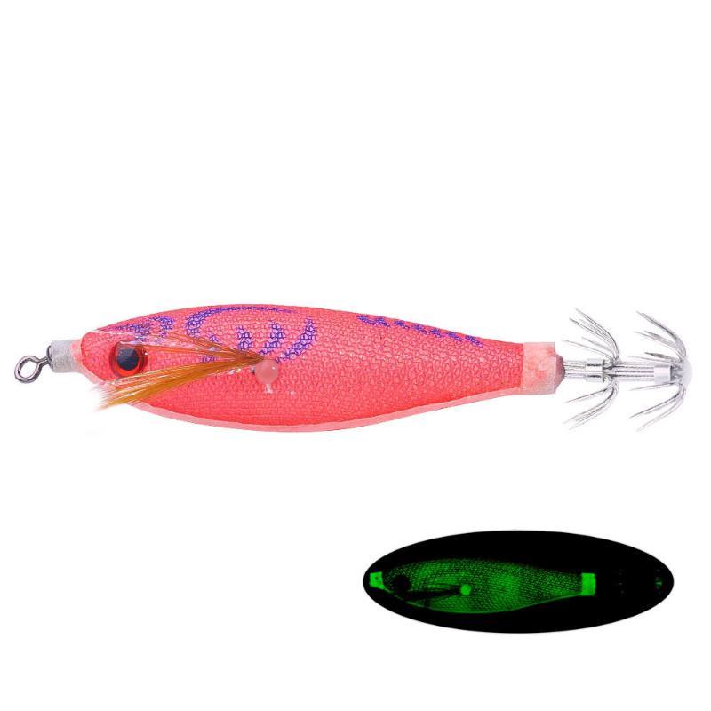 1/5/10Pcs Horizontal Squid Jigs Luminous Cuttlefish Lure Plated Jigging Baits Sea Fishing Artificial Shrimp Hook