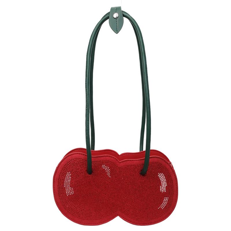 

Personalized and creative cherry small bag summer 2025 new small fresh literary shoulder bag women s versatile underarm bag червоний