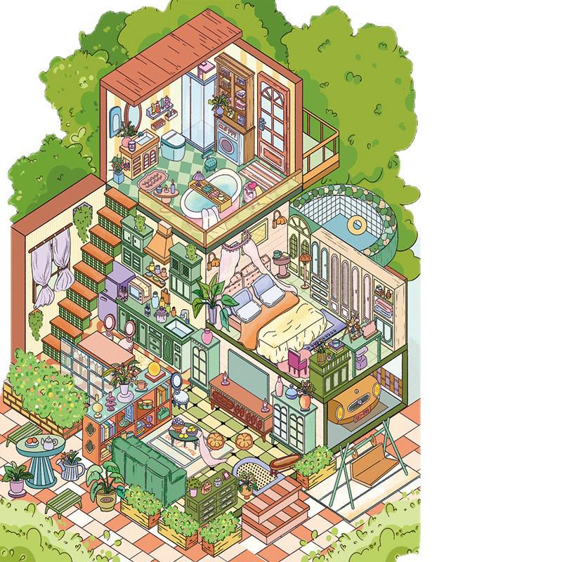 Yanxiu 12.0 Chongqing Street Scene PET Miniature Landscaping Sticker