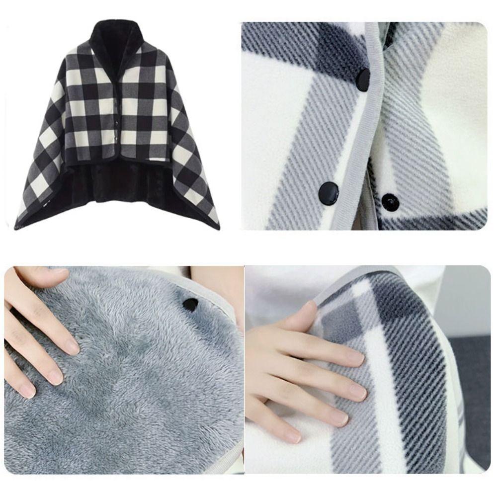 140*100cm Warm Stripe Warm Shawl Thicken Wearable Scarf Women Casual Flannel Blanket Shawl  Office