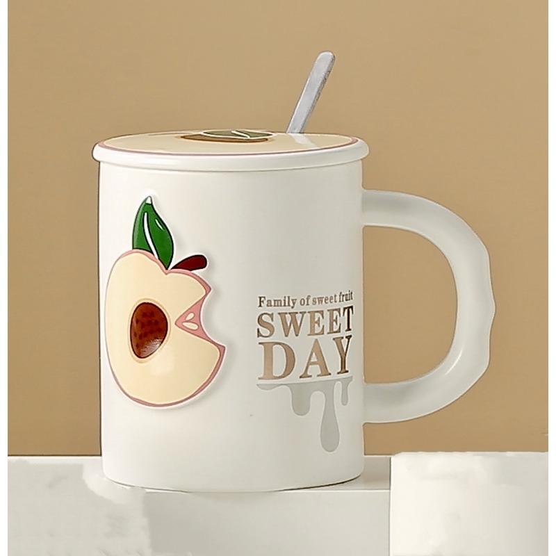 Creative Fruit Ceramic Cup with High Appearance and Large Capacity Office Home Coffee Milk Cup  Gift Cup