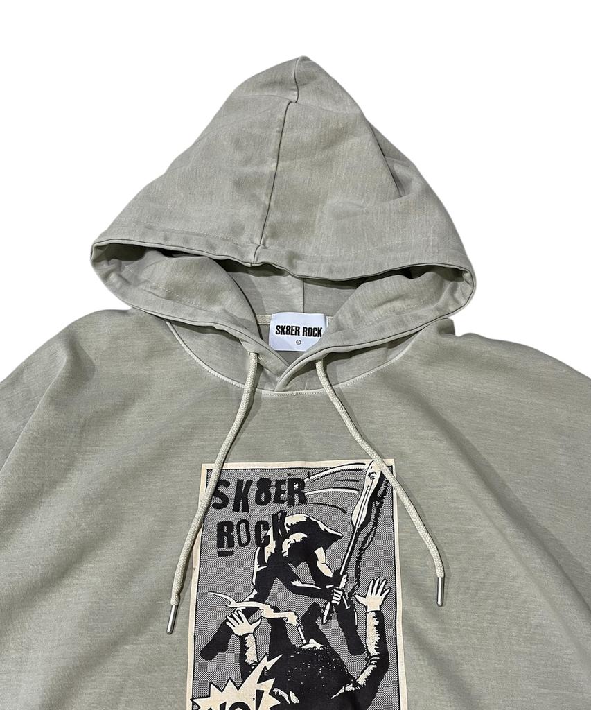 SK8ER ROCK No Control Pigment Sweat Hooded (Beige)