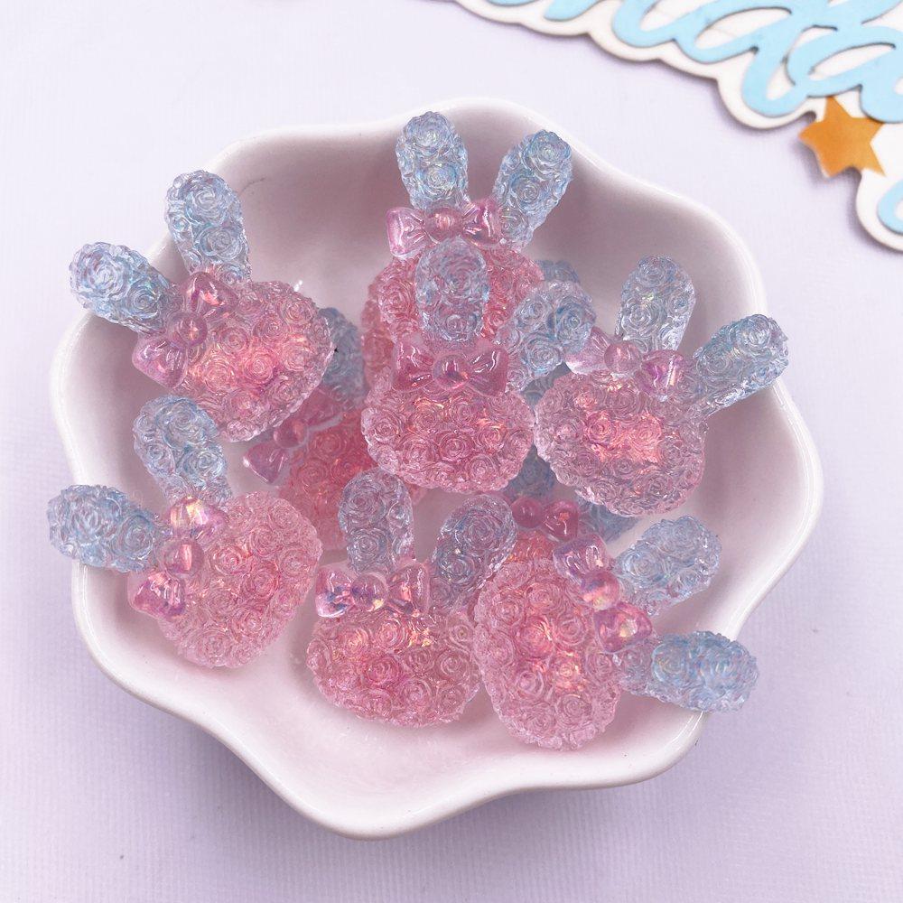 10 BUC Rezină Colorată Desene Animate Fundă Cristal Trandafir Iepure Figurine Spate Plat Strass DIY Decor Nuntă Accesorii Scrapbook Meșteșuguri