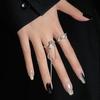 Niche Design Cold Wind Chain Pearl Irregular French Open Ring Female Personality Dark Wind Ring