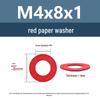 Yigu Red Mica Paper Washer Gasket M2-M20 Flat Washer