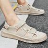Summer Men's Leather Sandals Handmade Outdoor Ventilated Beach Slides Non-Slip Sole Casual Shoes