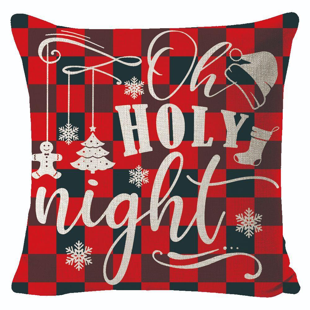 New Christmas Linen Pillow Cover Simple Sofa Pillow Home Printed Cushion Cover