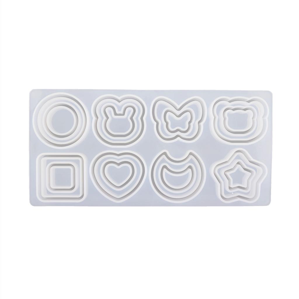 Shiny Glossy Silicone Decoration Molds Double Layer Keychain Mold DIY Pendant Jewelry Epoxy Resin Crafting Molds