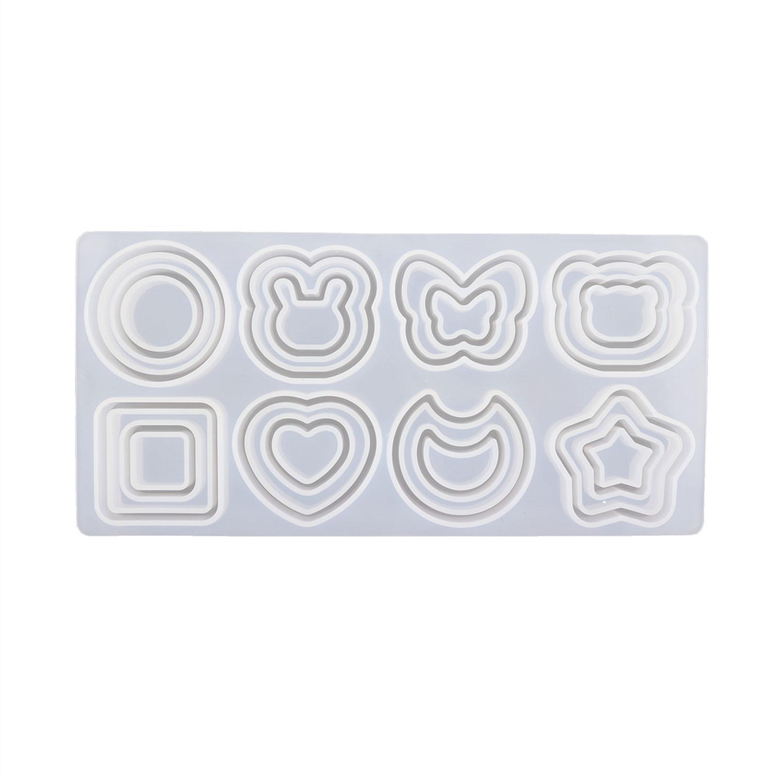 Shiny Glossy Silicone Decoration Molds Double Layer Keychain Mold DIY Pendant Jewelry Epoxy Resin Crafting Molds 1