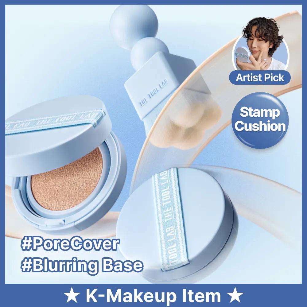 THE TOOL LAB Stamp Skin Fit Cushion #Airy [BRUSH SET] 19 Porecelain (+Cushion Brush)