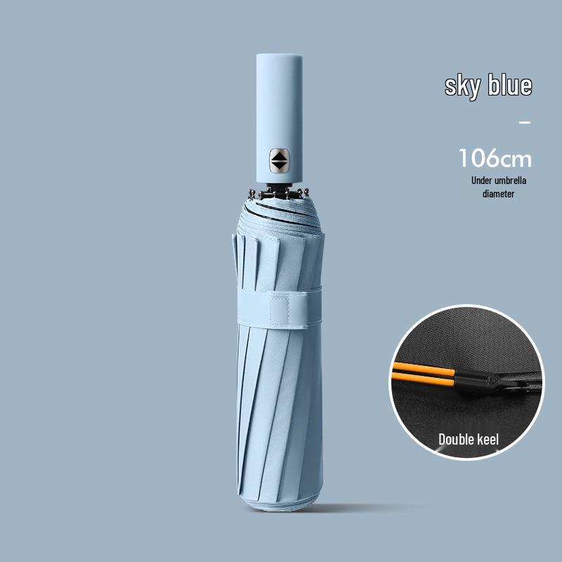 24-Bone Automatic Folding Umbrella: Stylish, Dual-Use Parasol with Sunscreen Protection for Men and Women