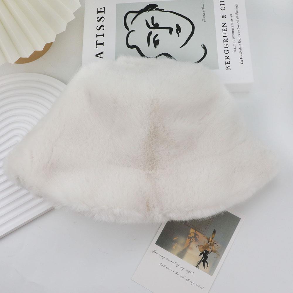 

Пушистые панамы из искусственного меха Женские Теплые Толстые Плюшевые Зимние Шапки Женская Модная Панама Рыбака Корейская Пушистая Панама Y2k One Size