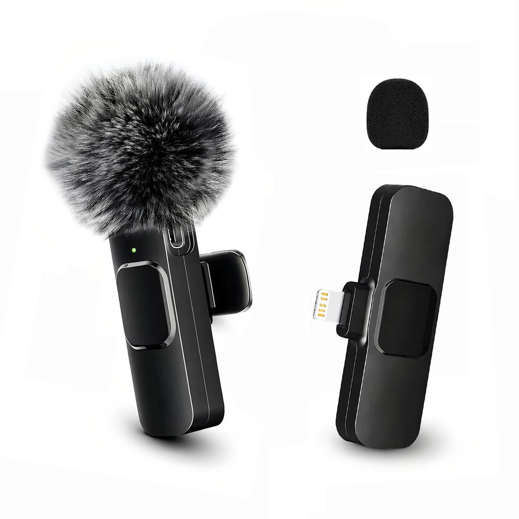 Wireless Lapel Microphone, Lightning Connector, mini Clip Microphone, Suitable for Live Streaming, Vlogs, Interviews.