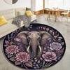 Elephant Decoration Round Area Rug,Carpet Rug for Living Room Bedroom Sofa Playroom Decor,Non-slip Floor Mat98