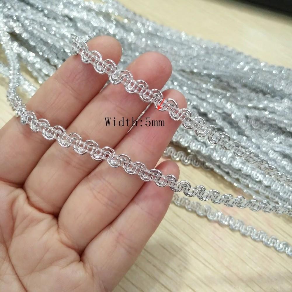 Dual Line Wave Lace Ribbon Gold Silver Color Dress Costume Accessory Wedding Party