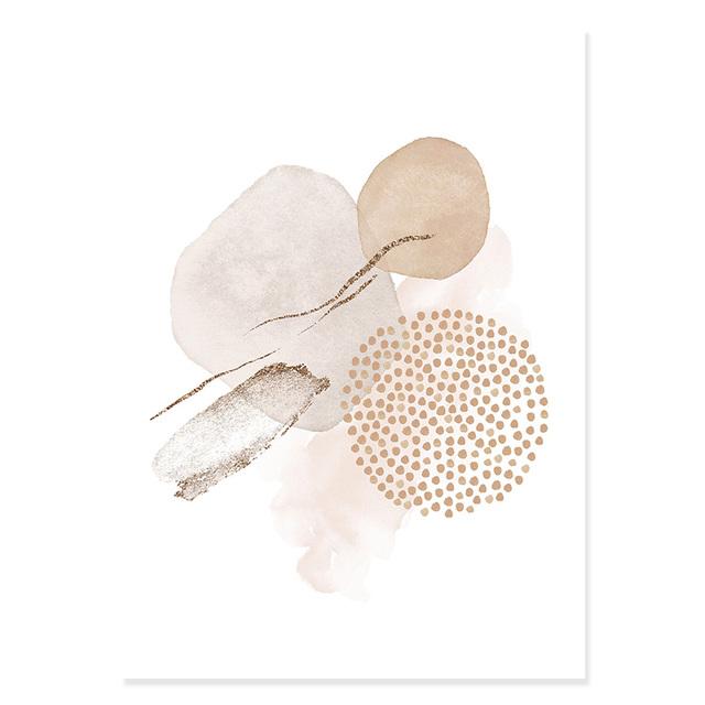 Abstraktní béžové růžové zlato akvarel Boho nástěnné umění Obraz na plátně Geometrický tvar Tisk plakátu Obraz Ložnice Dekorace obývacího pokoje Bez rámu