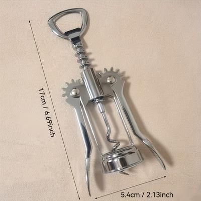 Nerezový viacúčelový pákový otvárač na víno Šetriaci prácu vývrtka na pivo, víno, šampanské s ergonomickou rukoväťou a dvojitým kľúčovým otváracím mechanizmom