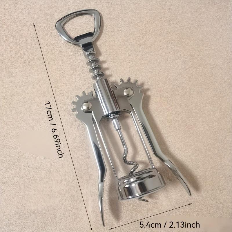 Stainless Steel Multi-Purpose Lever Wine Opener Labor-Saving Corkscrew for Beer, Wine Champagne with Ergonomic Handle and Dual-Key Opening Mechanism
