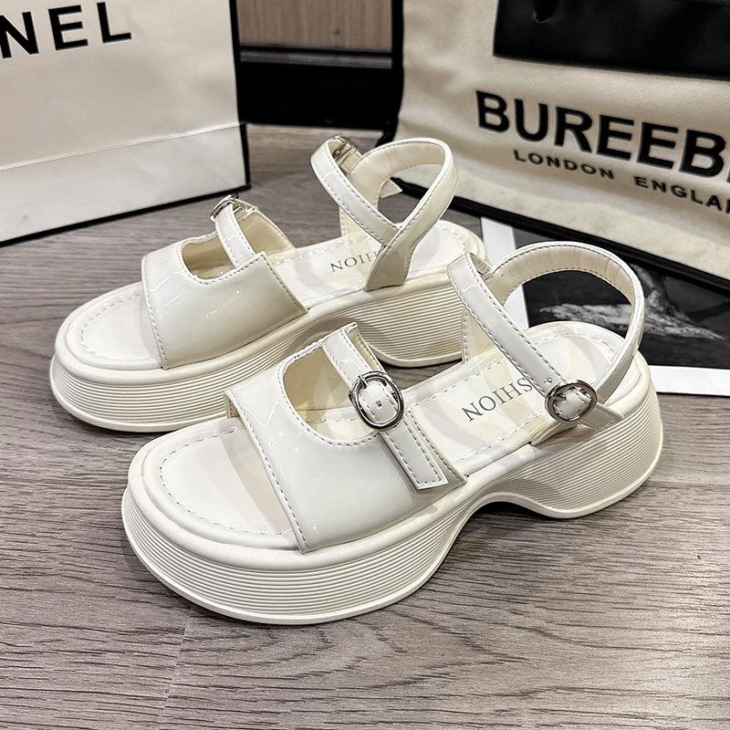 2024 Summer New Fairy Style Belt Buckle Women Sandals Platform Hollow Beach Shoes Fashion Versatile Roman Shoes