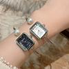 Sunlifex Femme Luxury Women's bracelet Watch 1 Large Pearl Cut Glass Square Dial Quartz Wristwatch Hand Bangle Saati Relojes