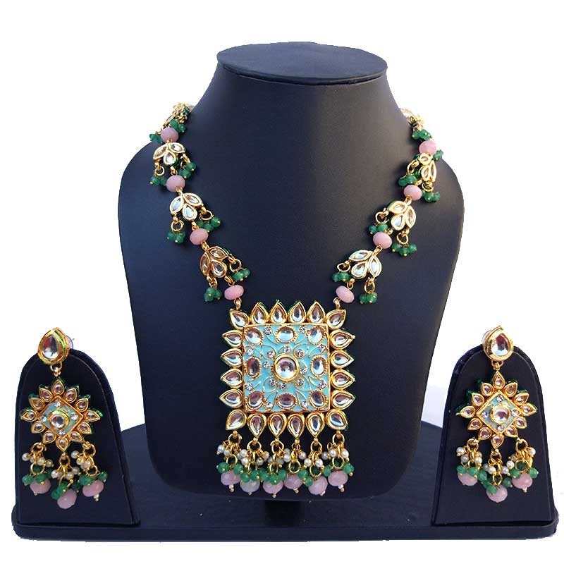 

Дизайнерское колье Kundan Meenakari от FashionCrab