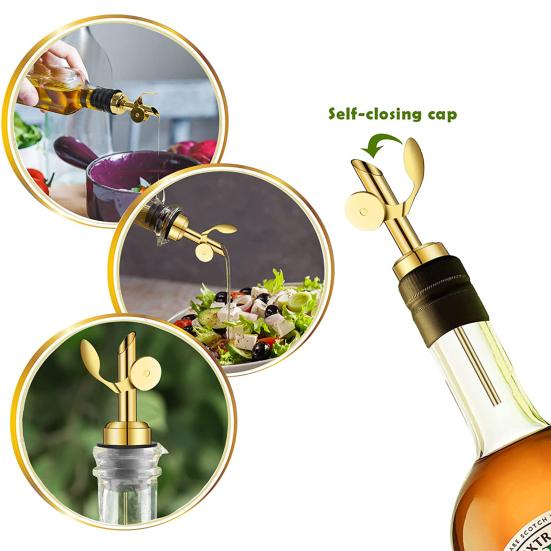 2Pcs Versiegelt Gummi Öl Ausgießer Auslaufsicher Lebensmittelqualität Auto Flip Essig Flasche Spender Auslauf Küche Werkzeuge