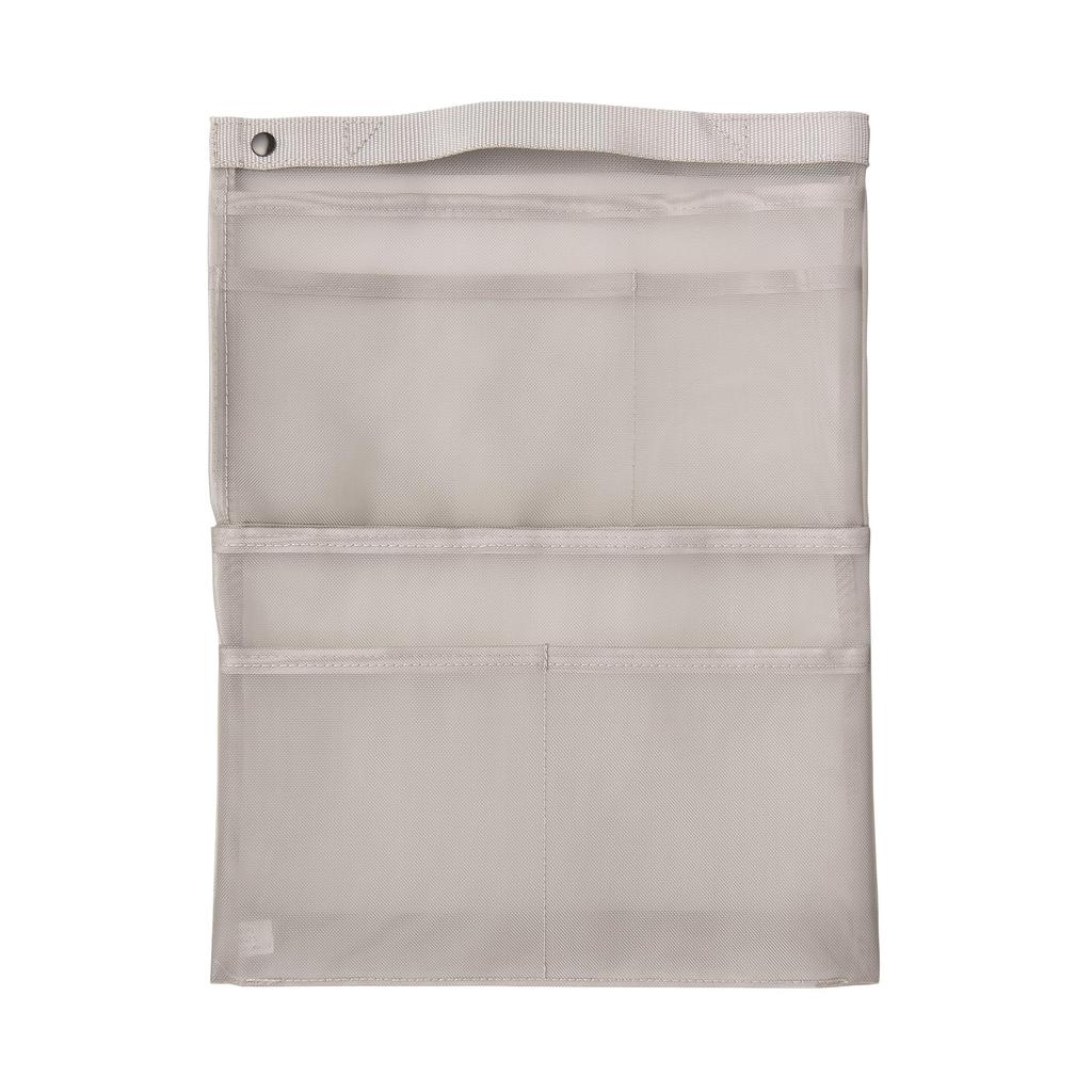 MUJI Nylon Mesh Portrait NDE01A1S Bag-in-Bag, Gray, A4, Type,