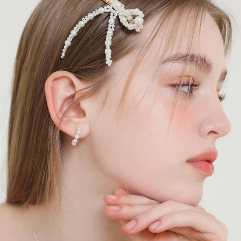 

J.Lauren [aube] Pearl Ribbon Auto Hair Pin AH07 single type