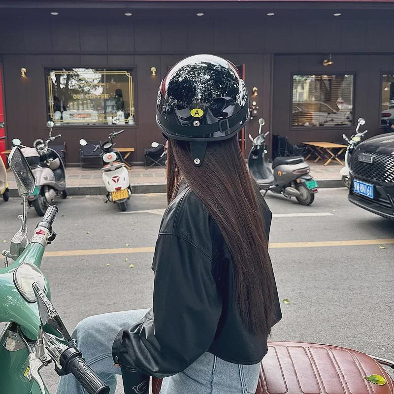 Tide Brand 3C Electric Motorcycle Standard Half Helmet with Sun Protection for Men & Women