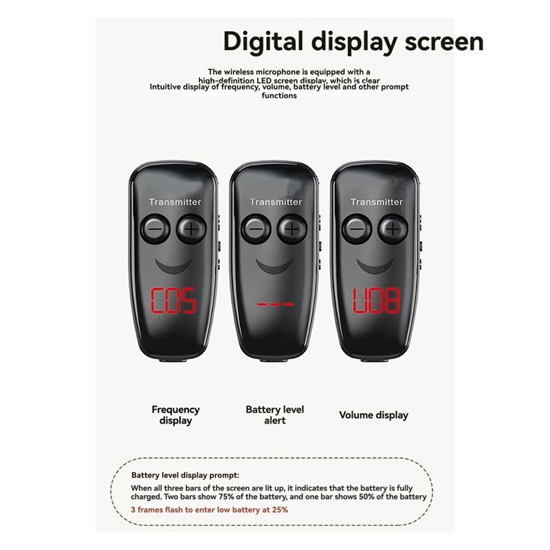 ABUO-Wireless Pickup System Clip On Wireless Receiver And Transmitter Musical Instrument Microphone For Clarinet Flute