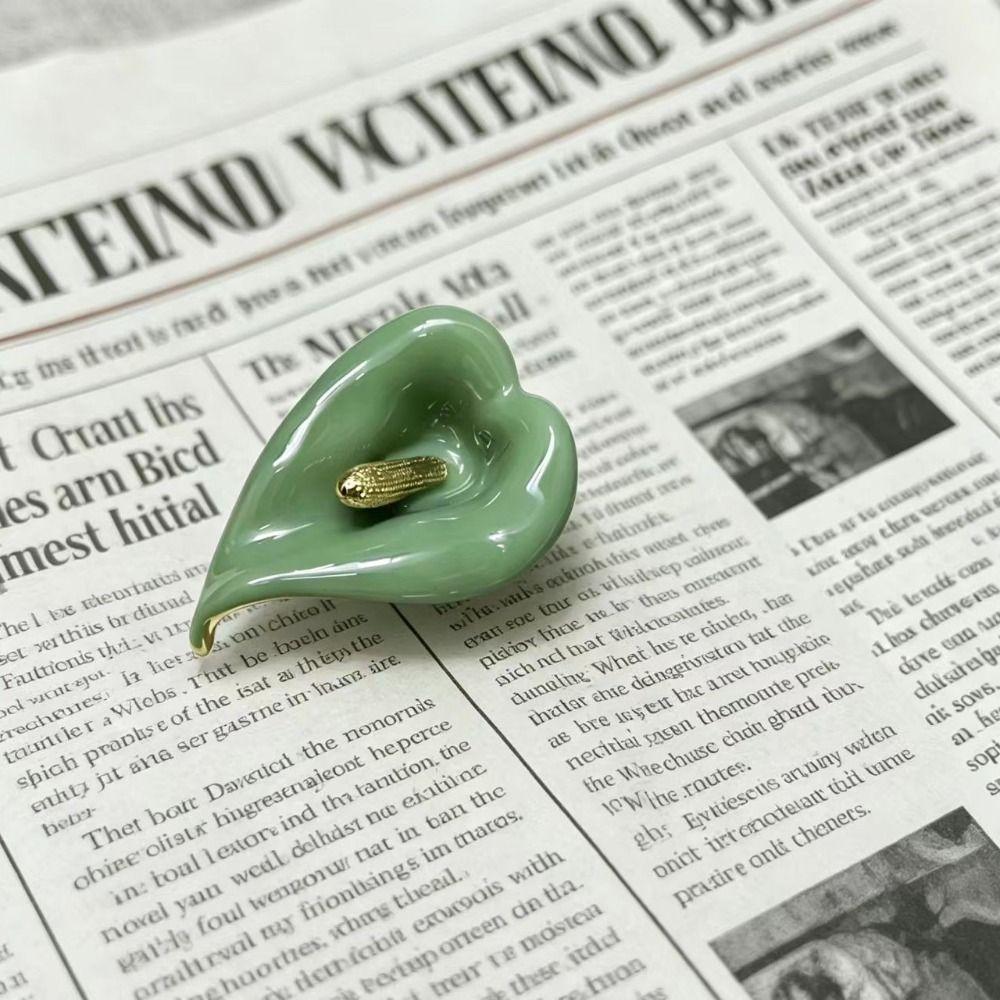 Metal Geometric Open Ring Adjustable Vintage Ring Elegant Enamel Calla Flower Ring Women