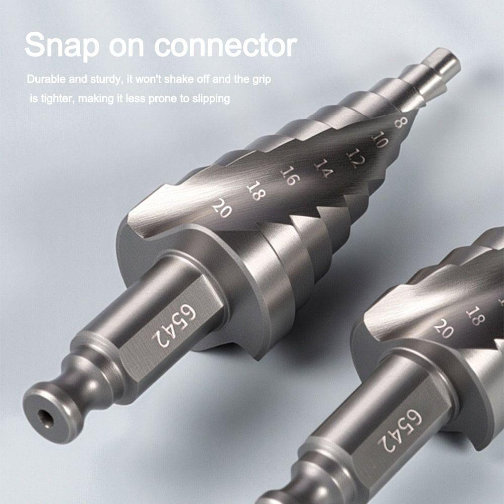 New Spiral Groove Step Drill Bit 4-20mm Wear-Resistant Punch Holes Drill Bit Faster Drilling Wood Metal Hole Opener