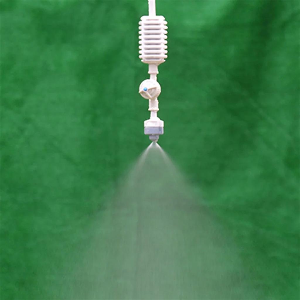 10/100Sets Micro Atomization Nozzle Kits 6mm Interface Atomizing Grey Micro-Sprayers 4/7mm Hose Garden Irrigation Humidification