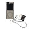 Cute Stars Magnetic Wireless Charging Wrist Strap PU Leather Phone Case for Samsung Galaxy Z Flip 6 5 4 3 Protective Cover