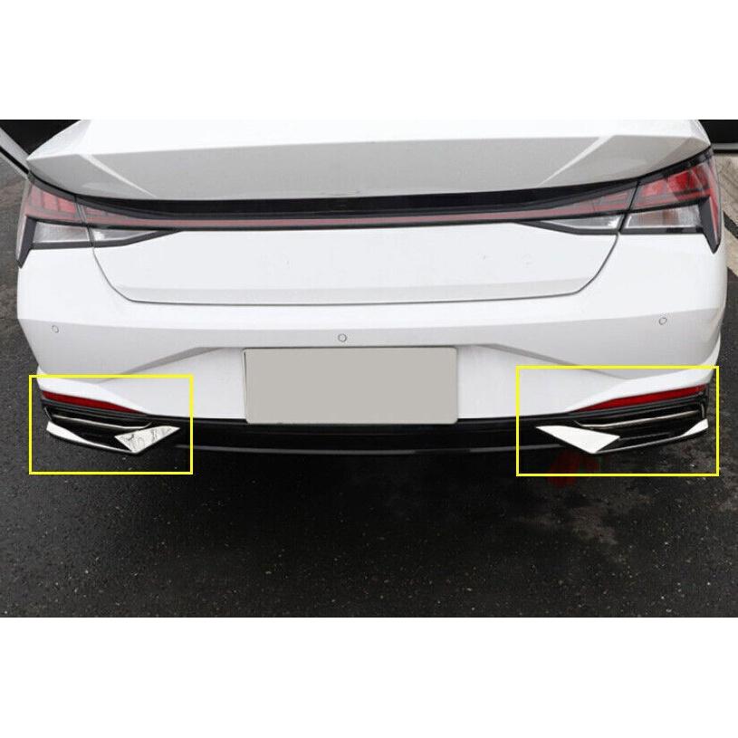 For Hyundai Elantra 2021-2023 Steel Chrome Rear Bumpers Lip Side Skirt Splitter