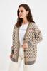 Women's Fashion New Hijab Cardigan Navy Blue Jacquard Button Detailed Knitwear Cardigan