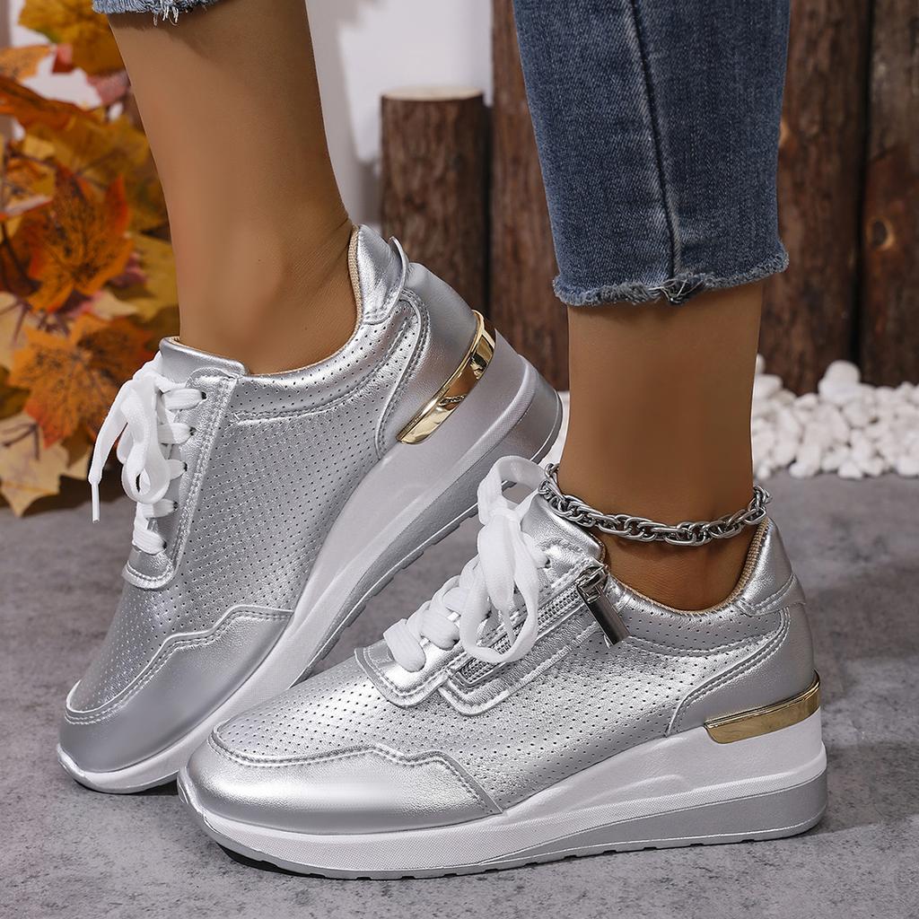 Brand Designer sneakers 2025 New Women Casual Shoes Height Increasing Sport Wedge Shoes Air Cushion Comfortable Sneakers